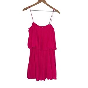 Naked Zebra Hot Pink Tiered Pleated‎ Romper NWT Size Large